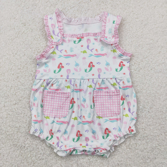 Pink Cartoon pocket Baby RomperSR2880