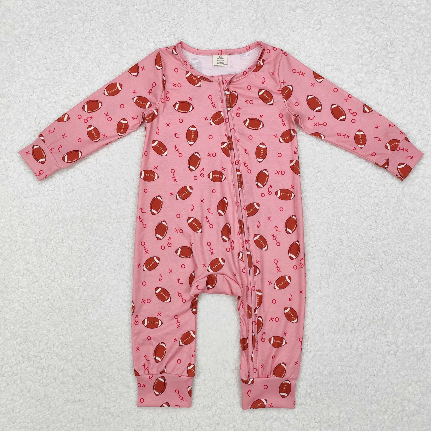 Baseball print Long Sleeve romper ( material contains bamboo )