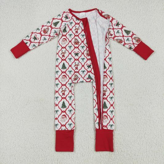 Christmas Santa bows Print Baby Romper LR2248