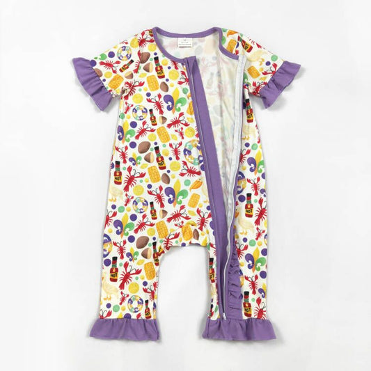 SR2019 purple lobster baby Romper (us warehouse