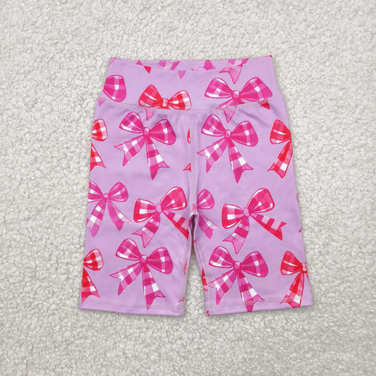 pink bows yoga Kids bike Short