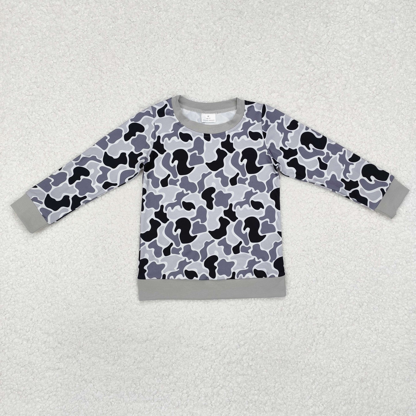 Grey Camo print Long Sleeve Shirt