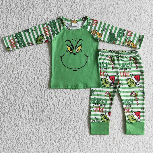 Christmas green boy pajamas