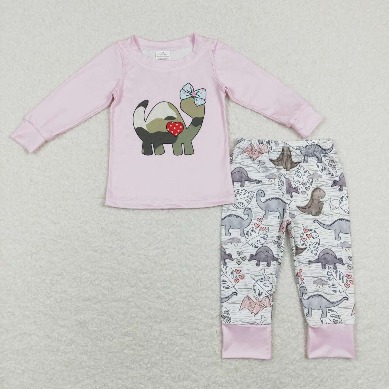 pink dinosaur Print Girls Set