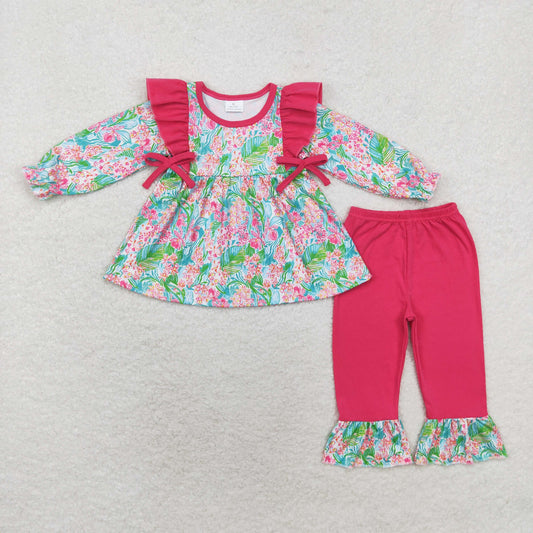Flowers print Long Sleeve Girls Set