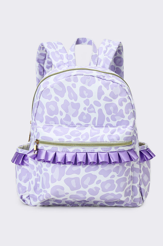 purple leopard kids backpack(US warehouse)