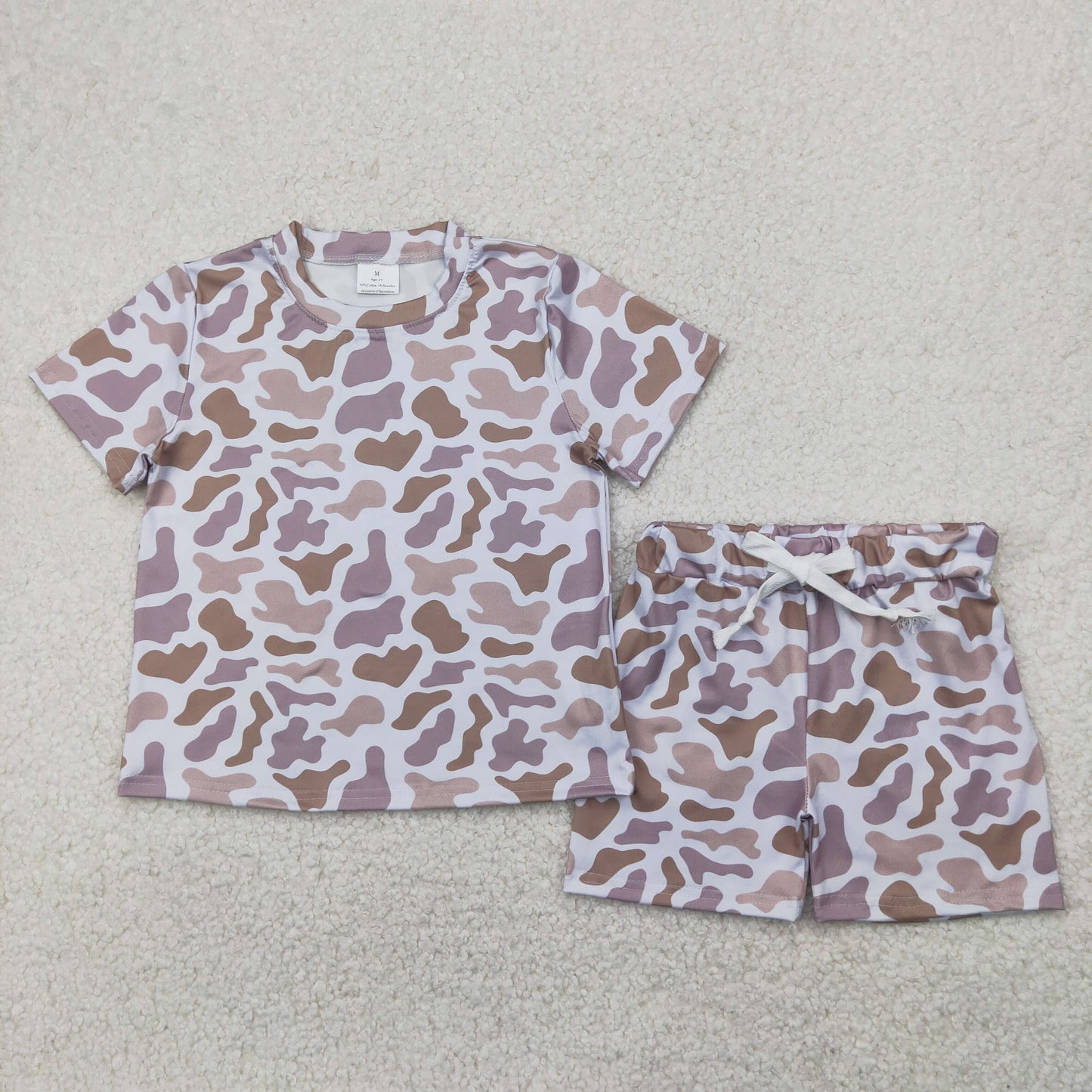 Summer Grey camo short sleeve girls Set
