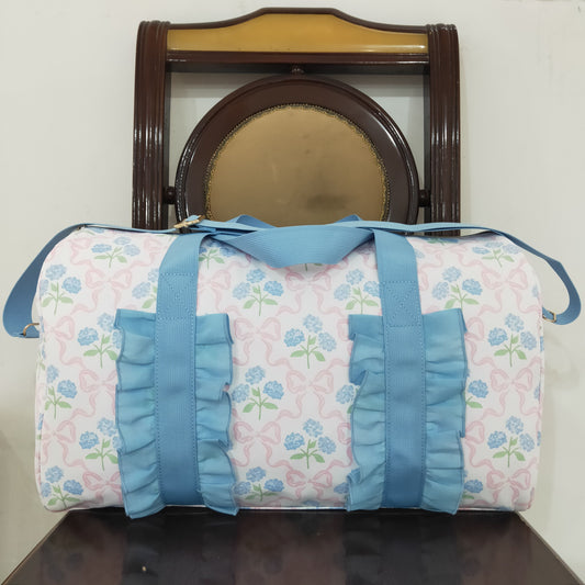pink bows blue Flowers blue Lace Gym bag