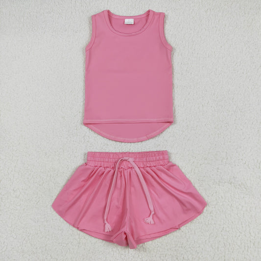 pink yoga girl Sleeveless set GSSO2501
