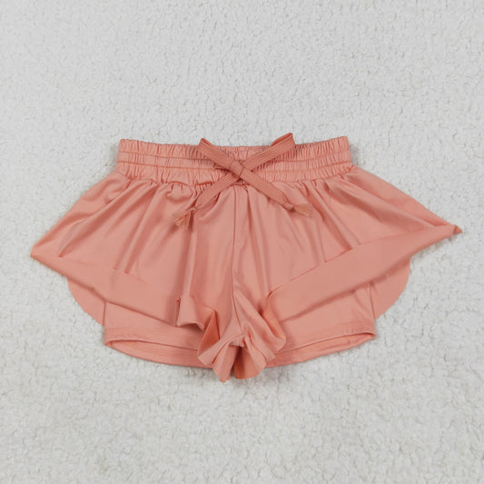 Orange solid Kids yoga Short SS0547