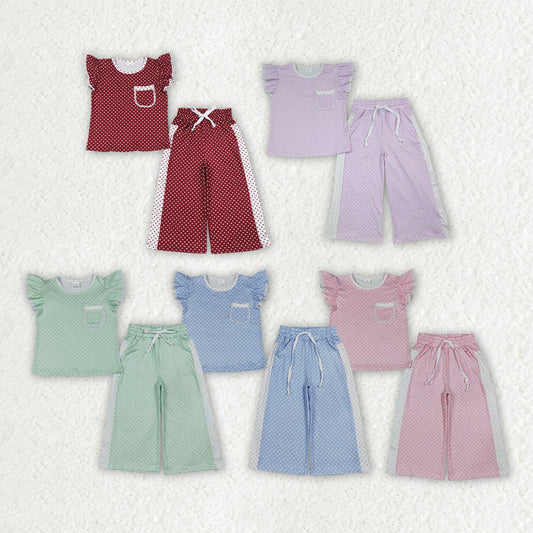 Boutique Colorful Dots Cute Sister Matching Girls Outfits