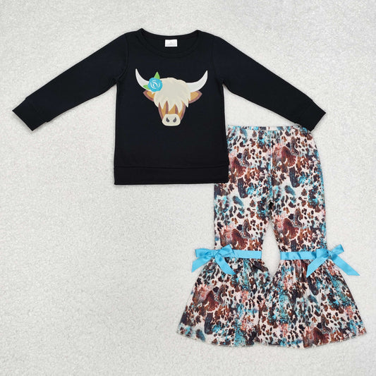 Western black Cow leopard Girls Outfits