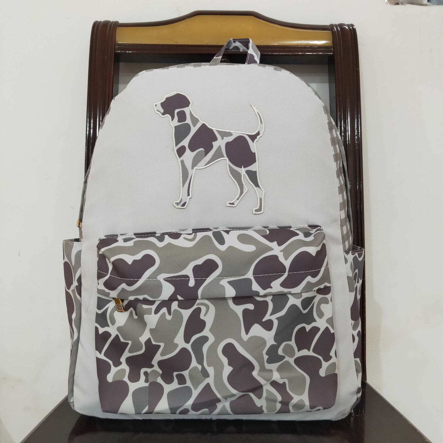 Camo puppy embroidery BACKPACK