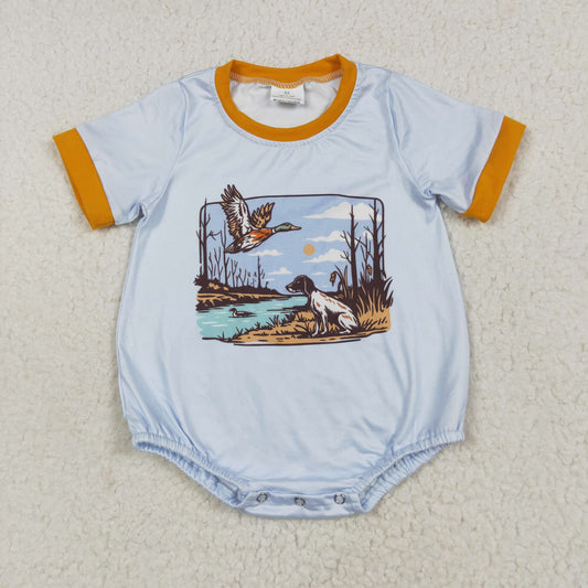 Blue Duck dog print Baby Romper SR3093