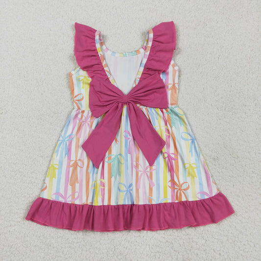 Colorful bows stripe Girls dress