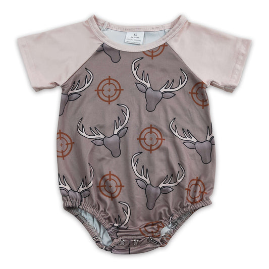 Brown deer baby romper