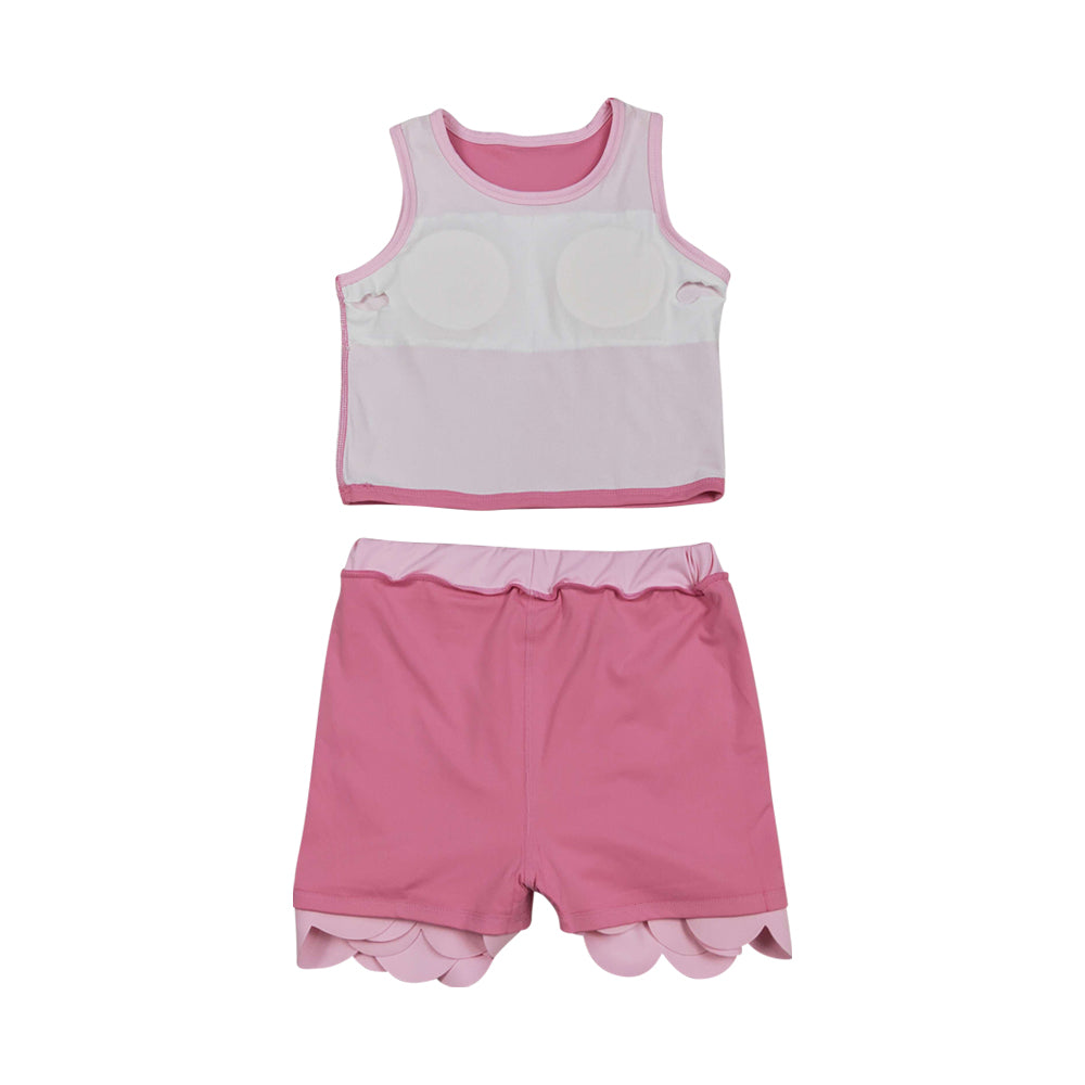 Athletic Pink Scalloped With Bow Skort Outfits