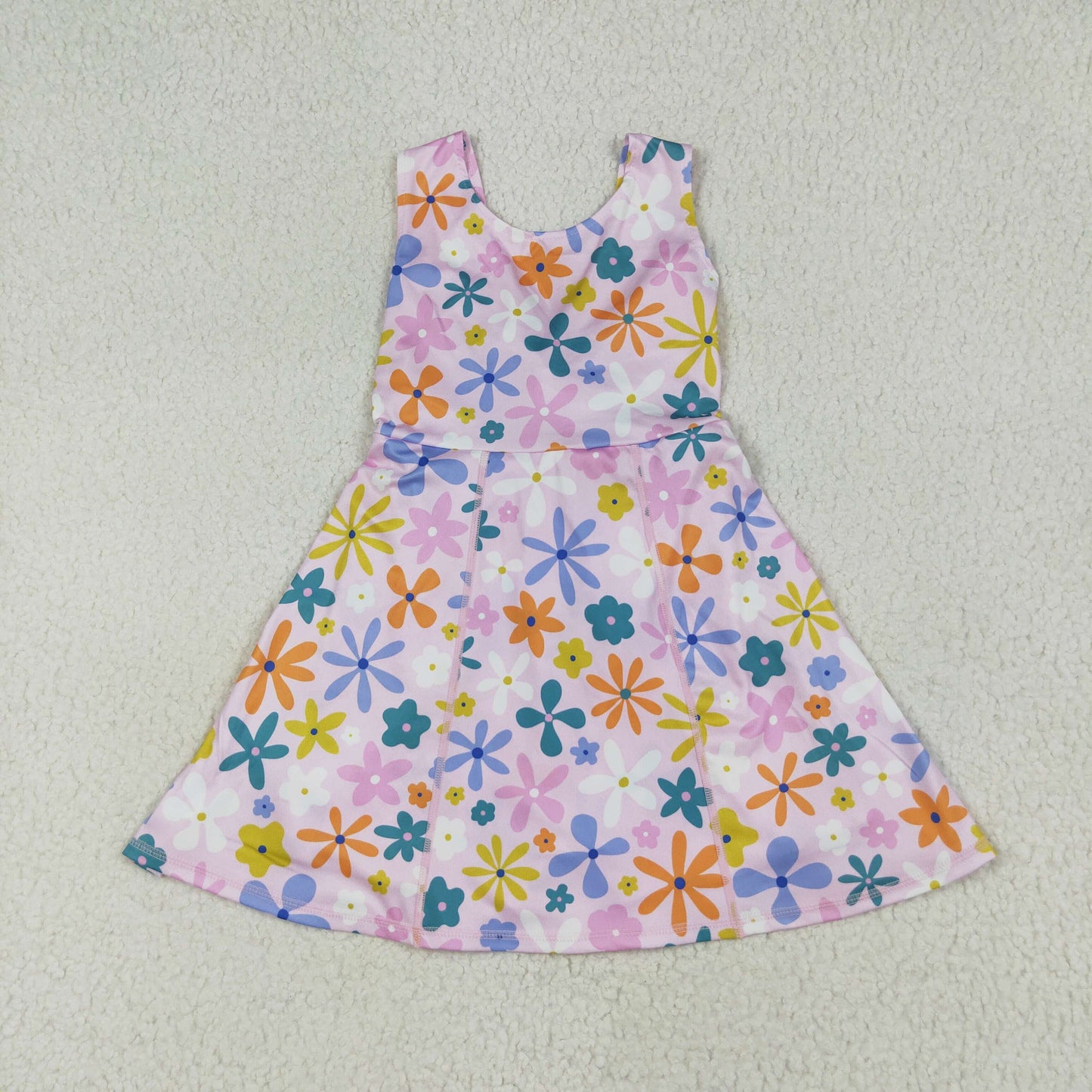 pink flowers yoga sleeveless print girl setGSD2113