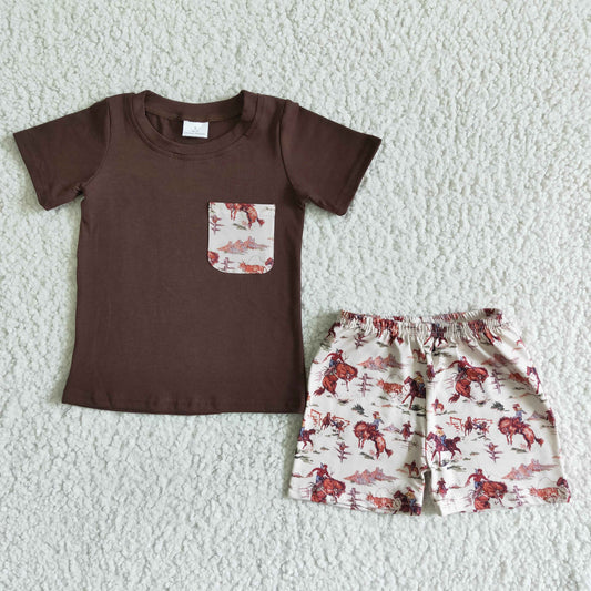 brown horse boy summer outfits BSSO0015