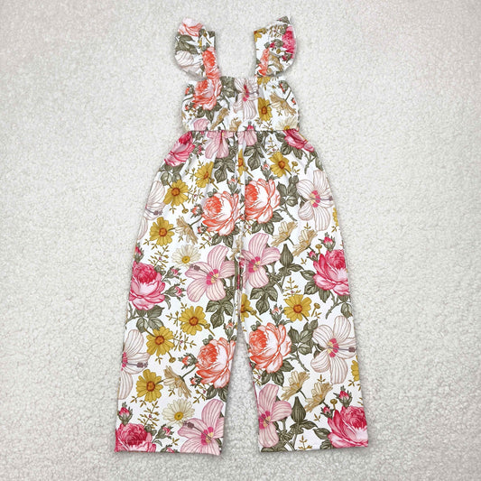 flowers leaves sleeveless Jumpsuit