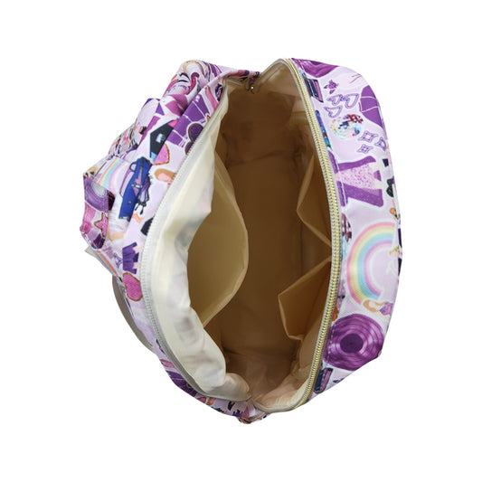 purple Cartoon Print BACKPACK