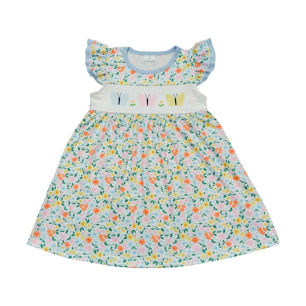 flower Butterfly print Girls Dress