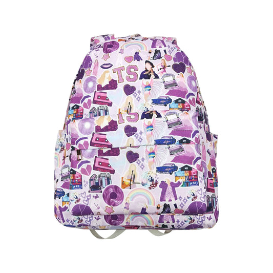 purple Cartoon Print BACKPACK
