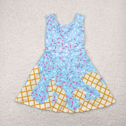 Blue candy sprinkle yoga sleeveless print girl dress