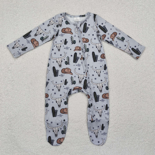 Western cactus Baby Romper With zipper