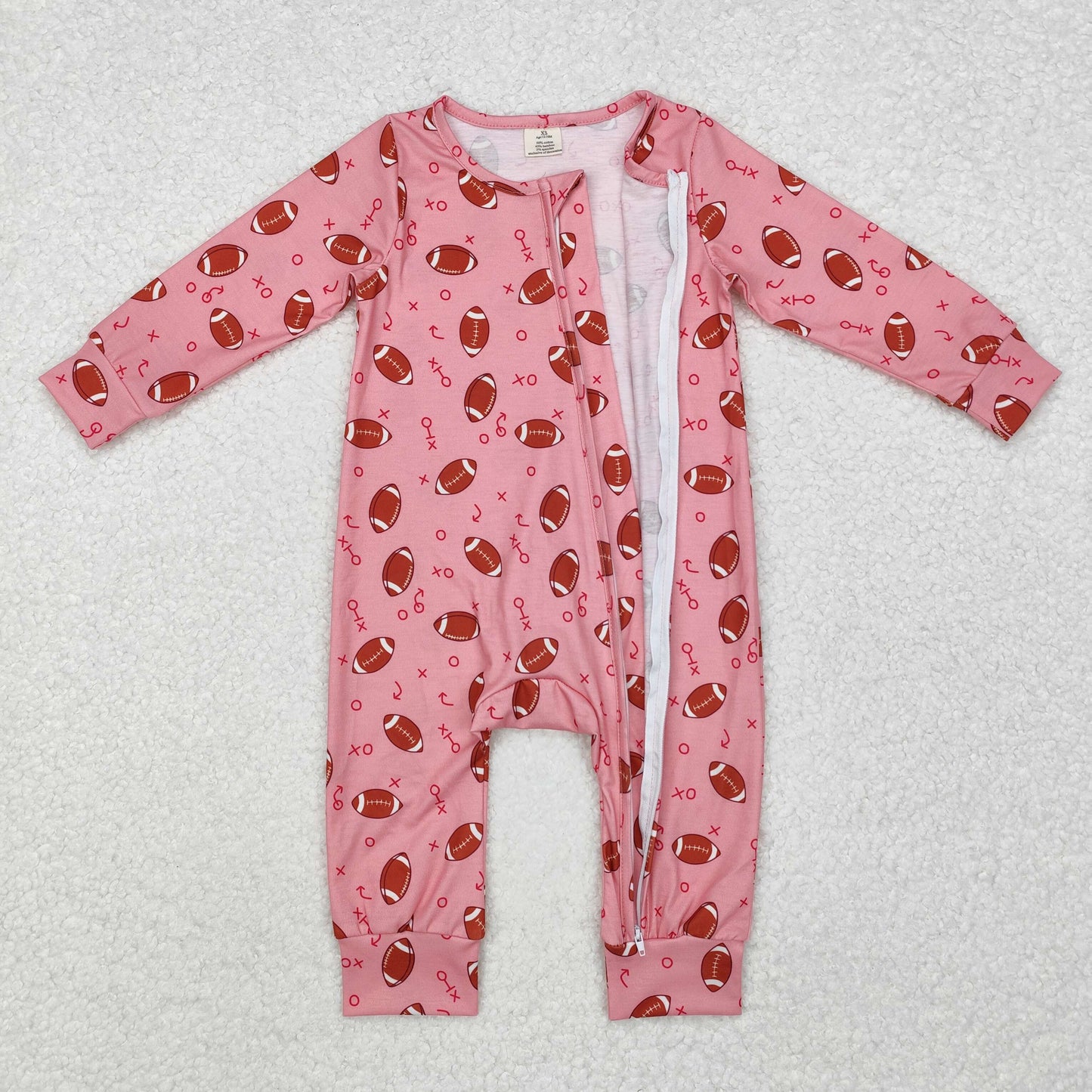 Baseball print Long Sleeve romper ( material contains bamboo )