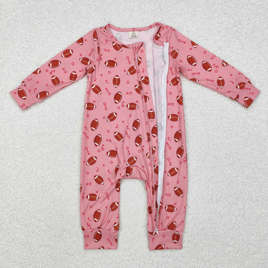 Baseball print Long Sleeve romper ( material contains bamboo )