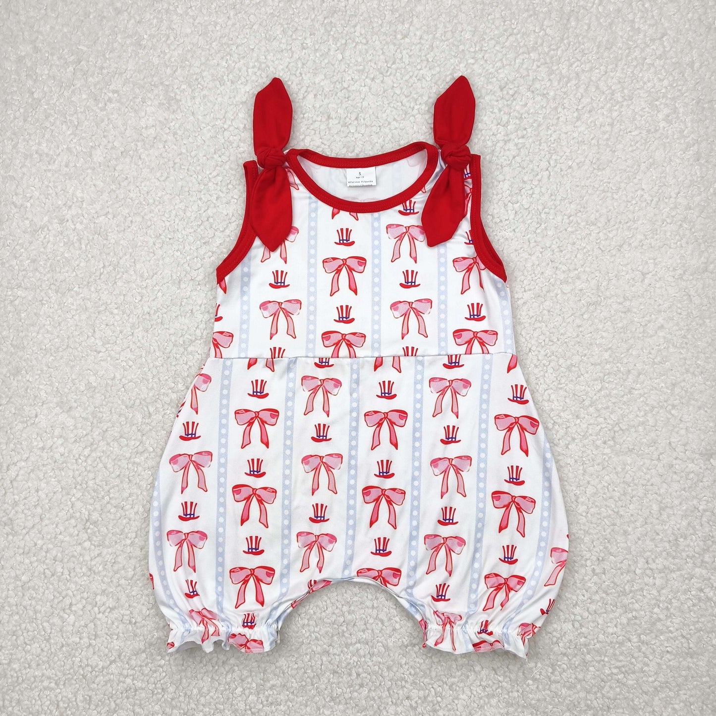 red bows stripe Baby RomperSR2765