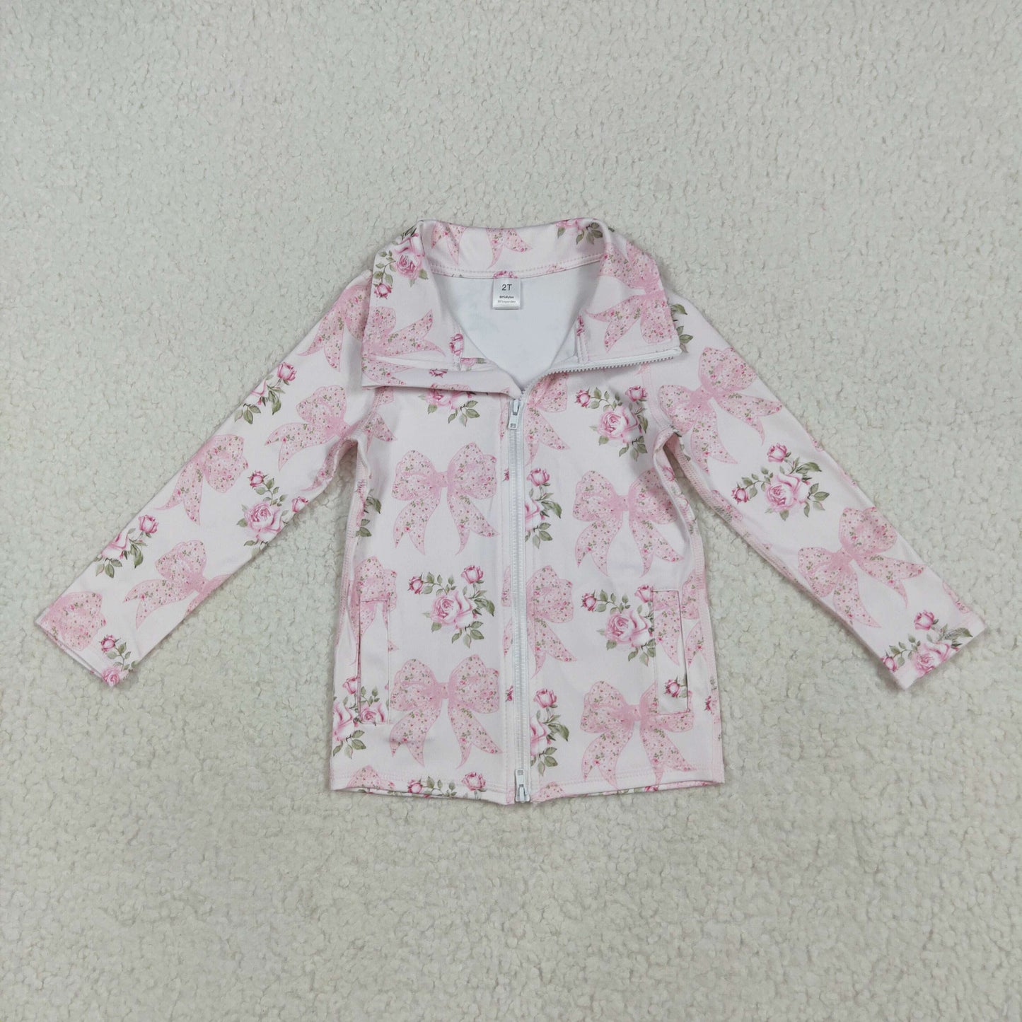 pink bows flowers yoga coat tops GT1075