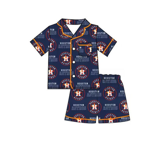 Pre-order navy team with button Short paj (split 3.16)
