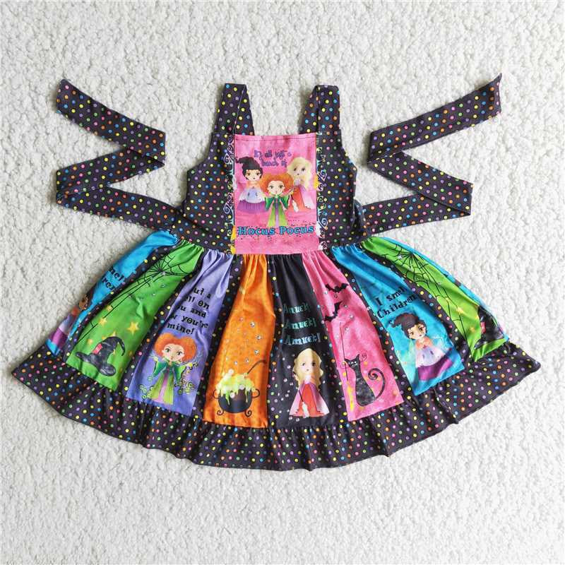 Halloween Black Cartoon Twirl Dress Boutique dress