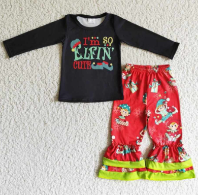 christmas Black Red girls set
