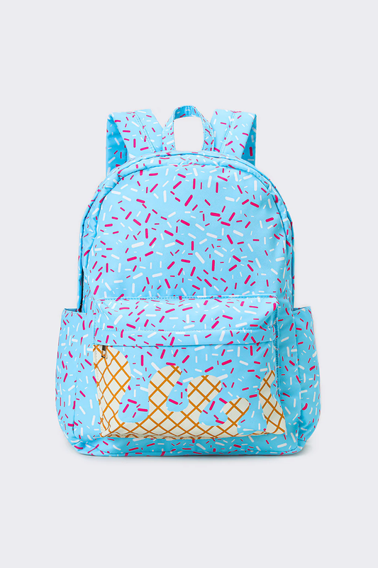 BA0297 Blue baseball ice cream kids backpack ( us warehouse)