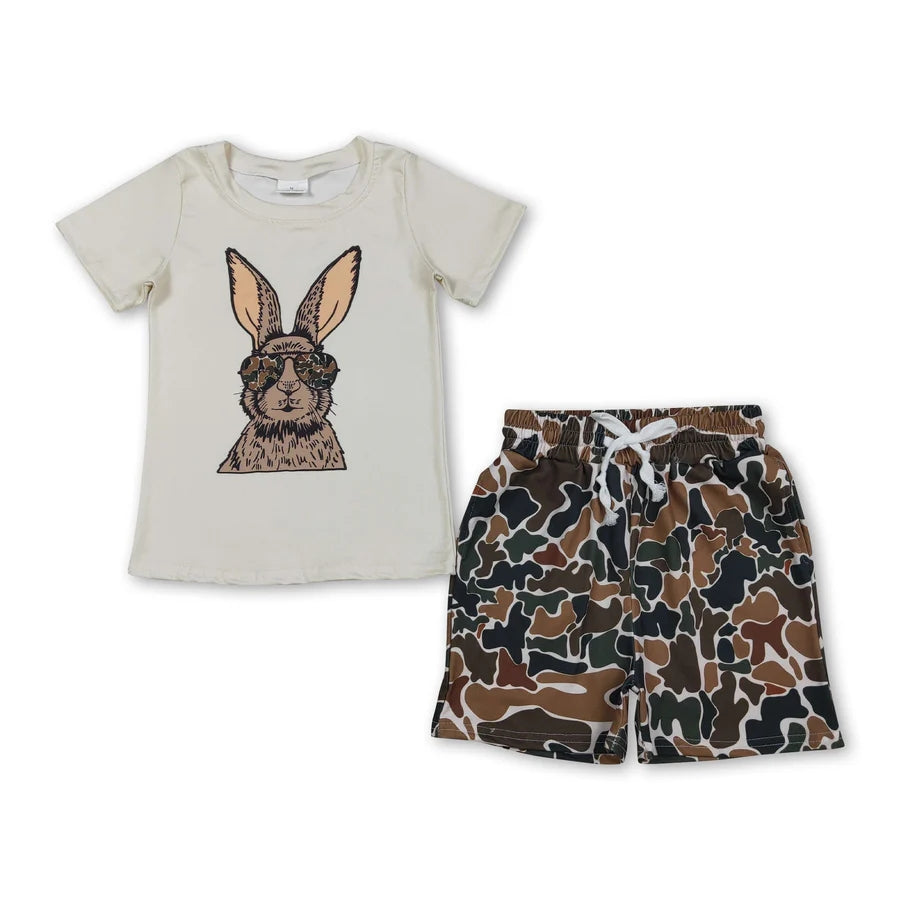 Easter Camo Bunny Short boy Set