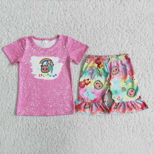 pink cartoon print set D11-17