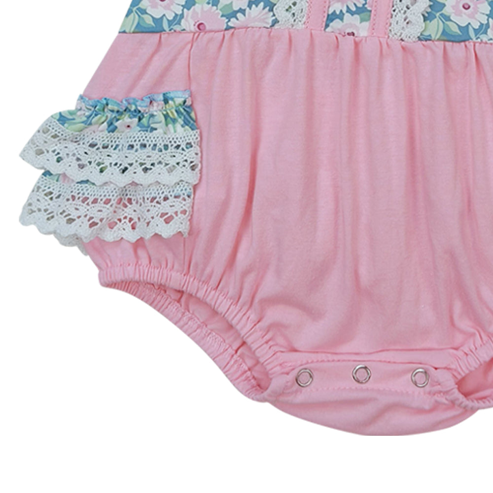 pink flower print Baby Romper