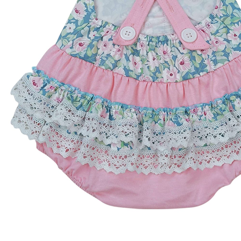 pink flower print Baby Romper