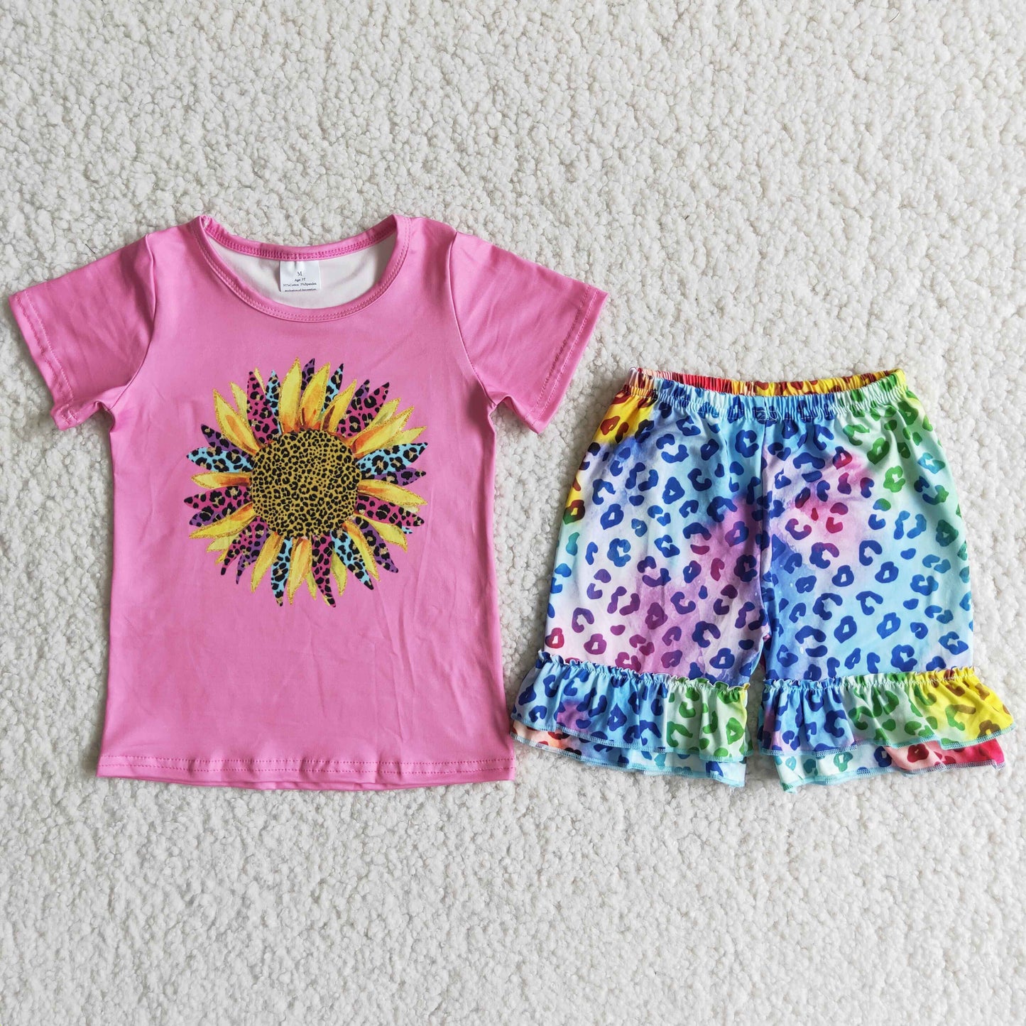 pink sunflowers print set D11-11