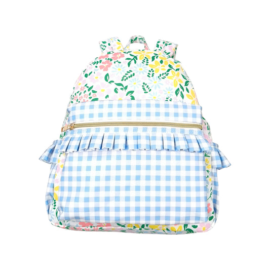 flower plaid Print BACKPACK