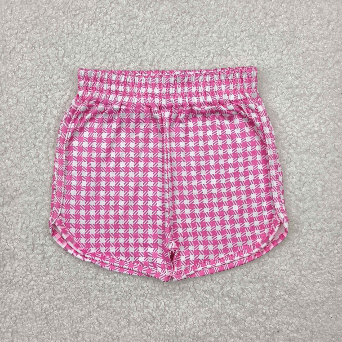 pink plaid Kids Short