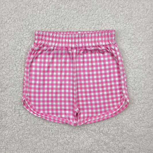 pink plaid Kids Short