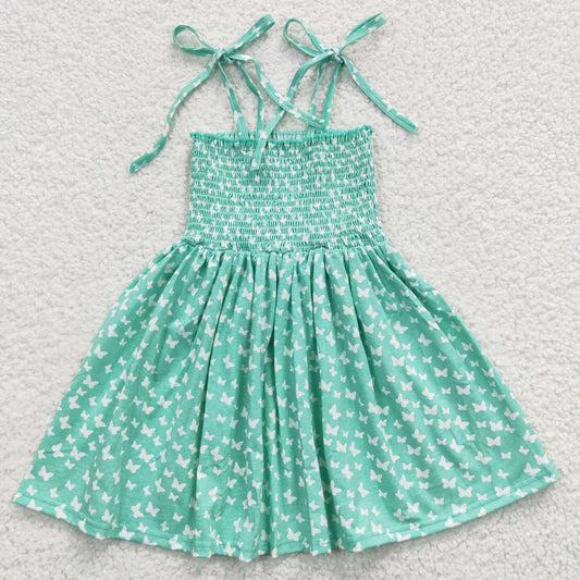 Green butterfly print dressGSD0351