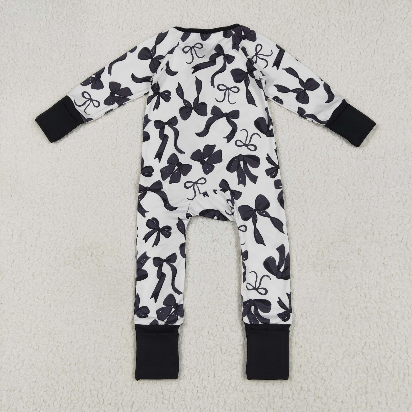 black bows Print Baby Romper LR2253