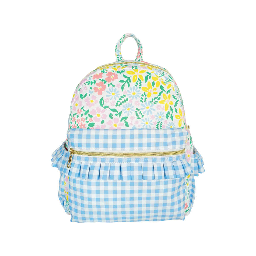flower plaid Print BACKPACK