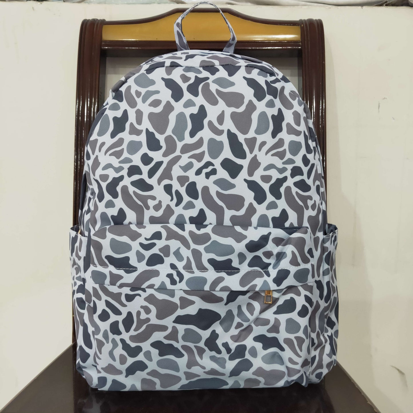 Grey camo Print backpack