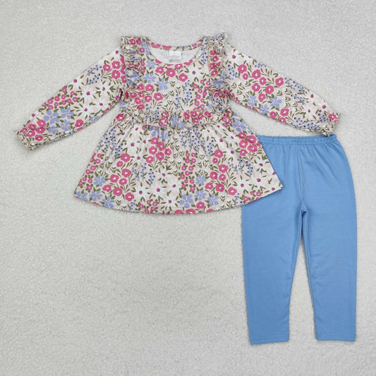 Flowers Long Sleeve Girls Set